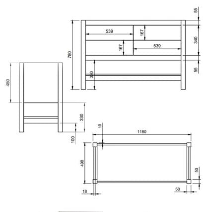 Aldridge 1200 2 Drawer Washstand Including Worktop and 2 Countertop Washbasins Clearance Vanity Unit Bathrooms at Unit 5 