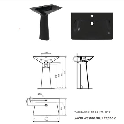 Atelier Tippo Display Set(1 x Basin-Ped-Tap-Mirror) Clearance Toilet Ideal Standard 