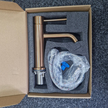 BRUSHED ROSE GOLD Treveso Single Lever Basin Mixer Without Waste Clearance Taps Bathrooms at Unit 5 