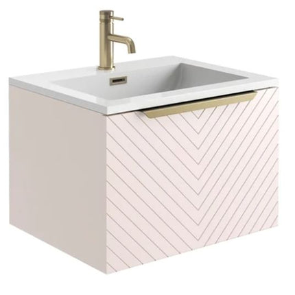 Chevron 800 Vanity Unit Including Basin and Brushed Brass Shelf Clearance Vanity Unit Scudo 