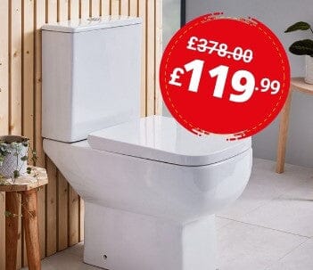 Edge Rimless Open Back Toilet - White Clearance Toilet Bathrooms at Unit 5 