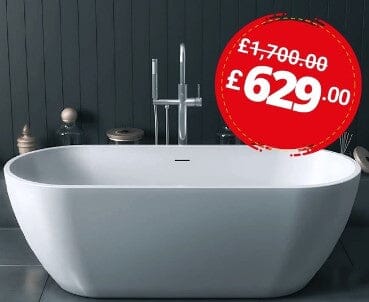 Form Free-Standing Bath in Acrylic White Clearance Bath Bathrooms at Unit 5 