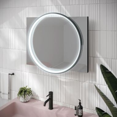 HIB Solas LED Mirror Black Frame Mirror HIB 