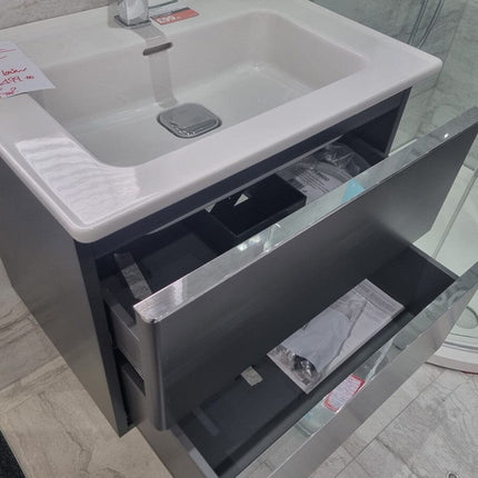 Ideal Standard Strada II 600mm wall hung vanity unit with 2 drawers, matt anthracite Clearance Vanity Unit Ideal Standard 