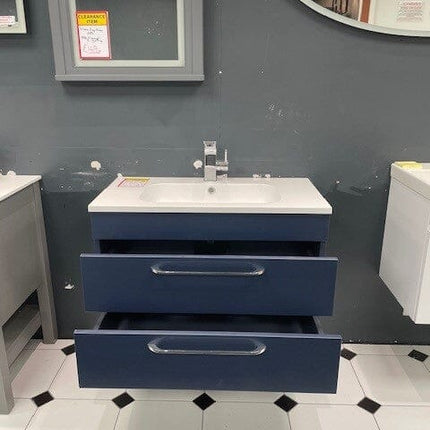 My Life Ezra 800mm Wall Unit Deep Blue & Basin Clearance Vanity Unit Bathrooms at Unit 5 