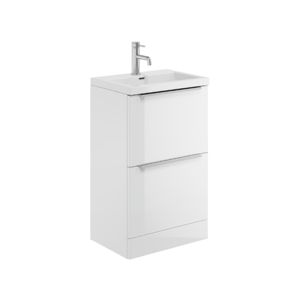 Nero 500 Floorstanding Vanity Unit with Ceramic Basin 2 Colours Clearance Vanity Unit Bathrooms at Unit 5 White Gloss 