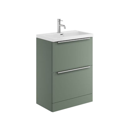 Nero 600 Floorstanding Vanity Unit with Ceramic Basin 2 Colours Clearance Vanity Unit Bathrooms at Unit 5 Matt Green 