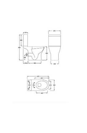 Palm Comfort Height Open Back WC and Soft Close Seat Clearance Toilet Bathrooms at Unit 5 