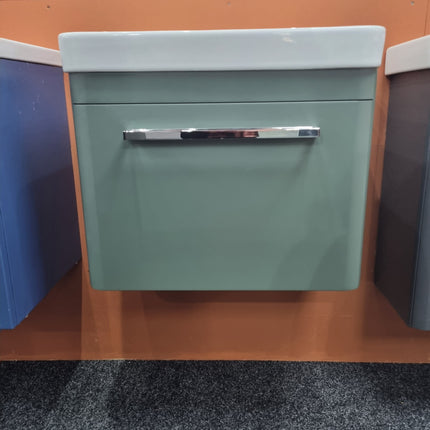Saneux HYDE 55cm 1 drawer wall mounted unit - Matte Sage Clearance Vanity Unit Bathrooms at Unit 5 