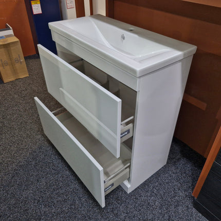 Tanaro 800 Floor Standing Double Drawer Vanity Unit & Ceramic Basin Clearance Vanity Unit Bathrooms at Unit 5 