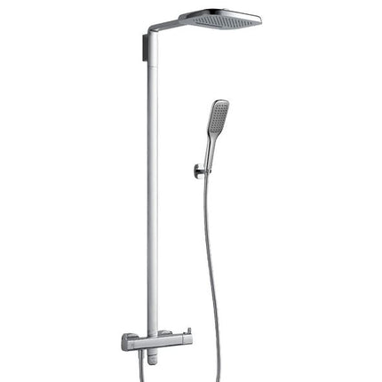 Urban Thermostatic Shower With Hand Shower Set And Dual Function Over Head Shower Exposed Shower Flova 