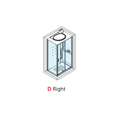 Novellini Eon 2P Multi function Shower Cubicle - Hammam Chromo light Right Hand Shower Enclosure Novellini 