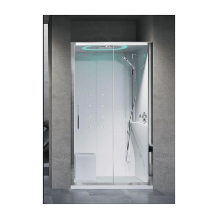 Novellini Eon 2PN Recessed Shower Cabin W120xD80xH209 - Gloss White & Silver Right Hand Shower Enclosure Novellini 